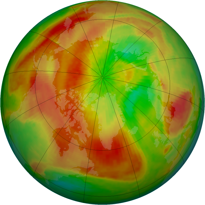 Arctic ozone map for 09 April 2003